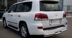 20 949 р. Защита заднего бампера (2 трубы Ø76 и 42 мм, нержавейка) SLITKOFF  Lexus LX570  J200 (2012-2015) 1-ый рестайлинг  с доставкой в г. Керчь. Увеличить фотографию 3