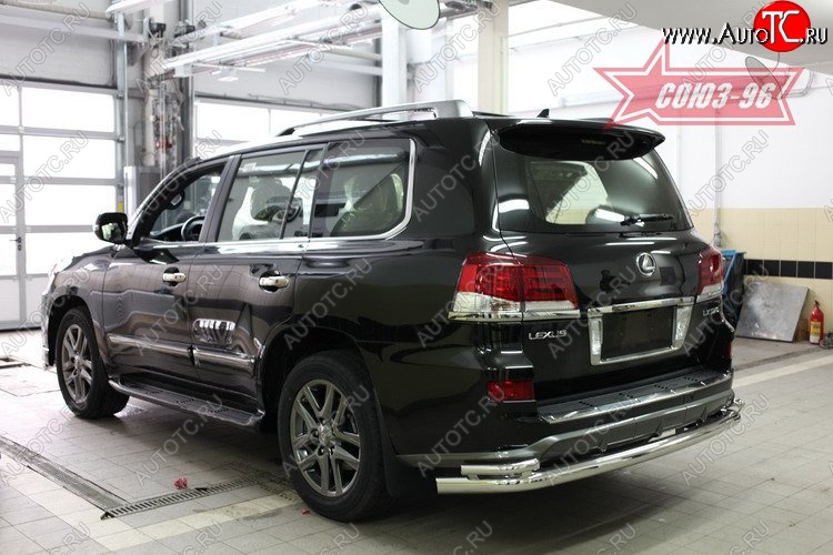 6 893 р. Двойная защита заднего бампера Souz-96 (d76/42) Lexus LX570 J200 1-ый рестайлинг (2012-2015)  с доставкой в г. Керчь