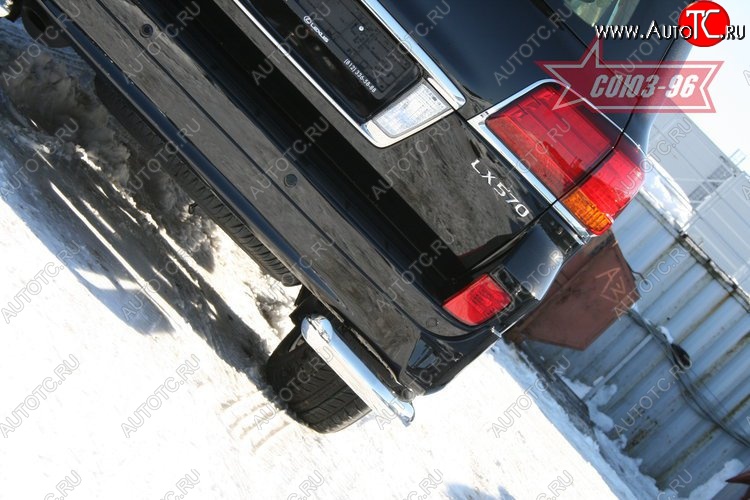 1 043 р. Защита заднего бампера из двух боковых уголков (d76) Souz-96 Lexus LX570 J200 1-ый рестайлинг (2012-2015)  с доставкой в г. Керчь