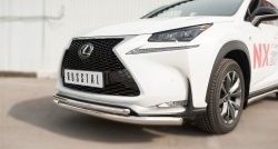 18 699 р. Защита переднего бампера (2 трубыØ63 и 42 мм, нержавейка) SLITKOFF Lexus NX200T Z10 (2014-2017)  с доставкой в г. Керчь. Увеличить фотографию 2