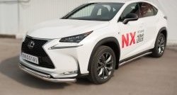 18 699 р. Защита переднего бампера (2 трубыØ63 и 42 мм, нержавейка) SLITKOFF Lexus NX200T Z10 (2014-2017)  с доставкой в г. Керчь. Увеличить фотографию 4