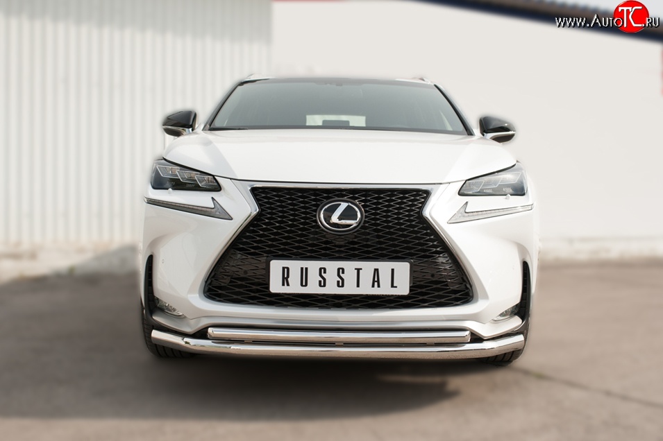 18 699 р. Защита переднего бампера (2 трубыØ63 и 42 мм, нержавейка) SLITKOFF Lexus NX200T Z10 (2014-2017)  с доставкой в г. Керчь