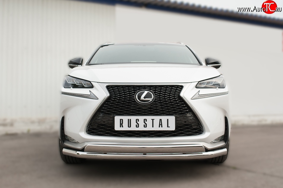 19 899 р. Защита переднего бампера (2 трубыØ75х42 и 63 мм, нержавейка) SLITKOFF Lexus NX200T Z10 (2014-2017)  с доставкой в г. Керчь