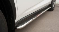 77 999 р. Широкая защита порогов F SPORT Russtal Lexus NX200T Z10 (2014-2017) (Текстура поверхности листа №1)  с доставкой в г. Керчь. Увеличить фотографию 2