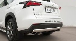 11 599 р. Защита заднего бампера (Ø75x42 мм, нержавейка, F-Sport) Russtal Lexus NX200T Z10 (2014-2017)  с доставкой в г. Керчь. Увеличить фотографию 2