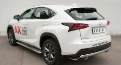 11 599 р. Защита заднего бампера (Ø75x42 мм, нержавейка, F-Sport) Russtal Lexus NX200T Z10 (2014-2017)  с доставкой в г. Керчь. Увеличить фотографию 4