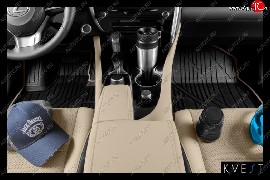 5 999 р. Коврик в салони премиум-класса Kvest (бежевый/серый) Lexus NX200T Z10 (2014-2017)  с доставкой в г. Керчь