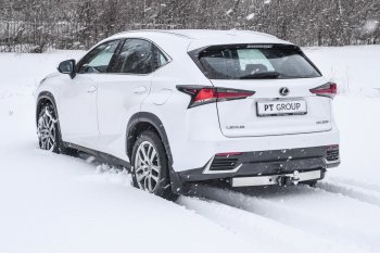20 199 р. Фаркоп Petroil Tuning (съемный квадрат, с нержавеющей пластиной, под 1 выхлопную трубу) Lexus NX200 Z10 дорестайлинг (2014-2017)  с доставкой в г. Керчь. Увеличить фотографию 4