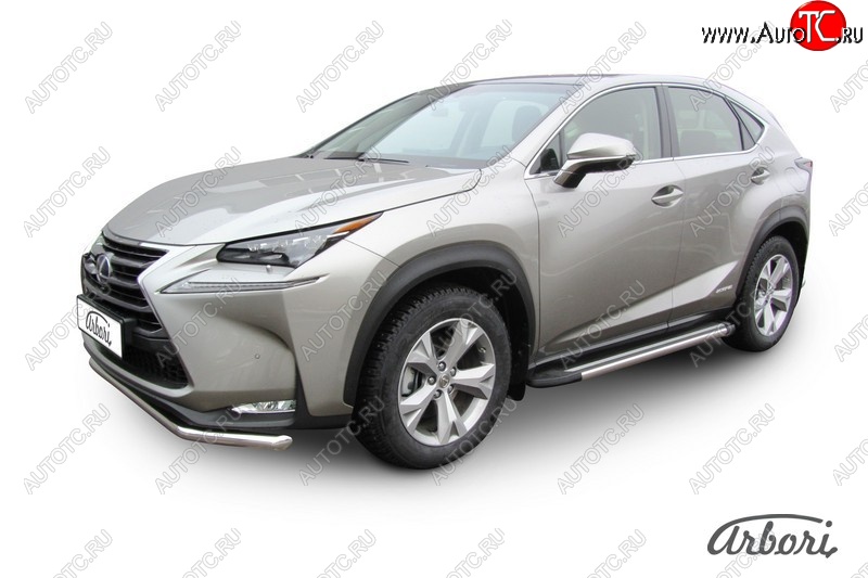12 509 р. Порожки для ног Arbori Luxe Black  Lexus NX300h  Z10 (2014-2017) дорестайлинг  с доставкой в г. Керчь