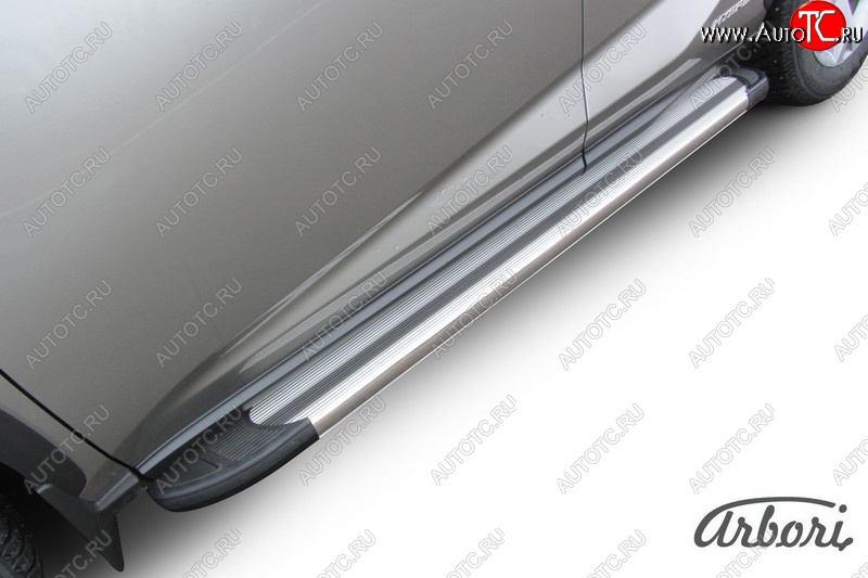 11 789 р. Порожки для ног Arbori Luxe Silver Lexus NX300h Z10 дорестайлинг (2014-2017)  с доставкой в г. Керчь