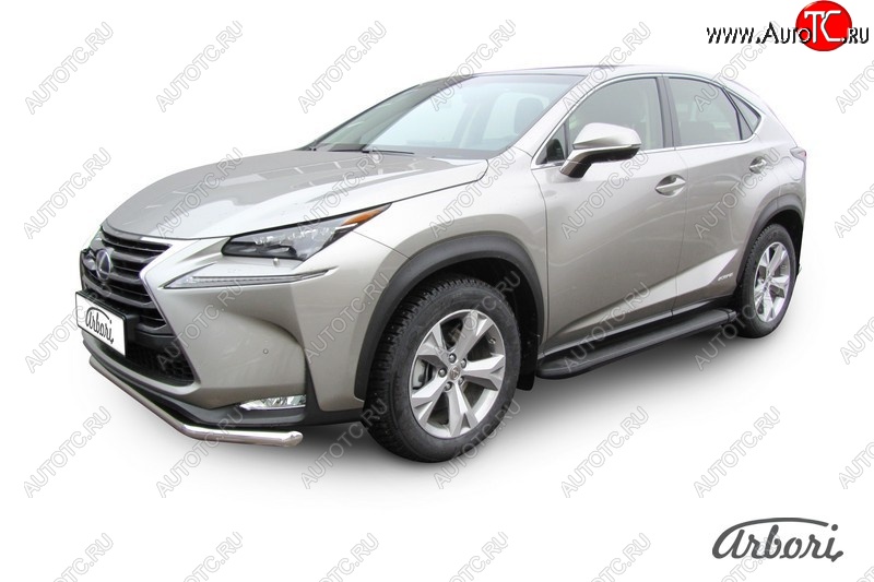 11 609 р. Порожки для ног Arbori Optima Black Lexus NX300h Z10 дорестайлинг (2014-2017)  с доставкой в г. Керчь