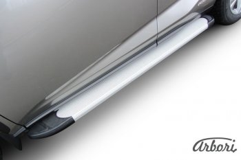 10 979 р. Порожки для ног Arbori Optima Silver Lexus NX300h Z10 дорестайлинг (2014-2017)  с доставкой в г. Керчь. Увеличить фотографию 2