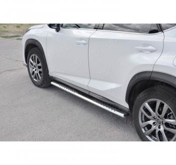 19 399 р. Пороги труба 120х60 Russtal (овал с проступью) Lexus NX300h Z10 дорестайлинг (2014-2017)  с доставкой в г. Керчь. Увеличить фотографию 2