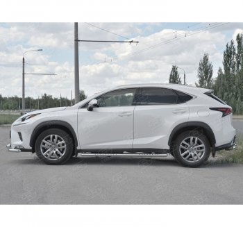 19 399 р. Пороги труба 120х60 Russtal (овал с проступью) Lexus NX300h Z10 дорестайлинг (2014-2017)  с доставкой в г. Керчь. Увеличить фотографию 3