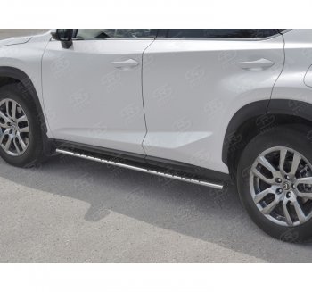 16 649 р. Пороги труба 75х42 Russtal (овал с проступью) Lexus NX300h Z10 дорестайлинг (2014-2017)  с доставкой в г. Керчь. Увеличить фотографию 3