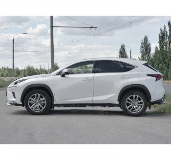 16 649 р. Пороги труба 75х42 Russtal (овал с проступью) Lexus NX300h Z10 дорестайлинг (2014-2017)  с доставкой в г. Керчь. Увеличить фотографию 4
