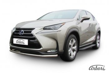 13 319 р. Защита переднего бампера Arbori (радиусная, нержавейка, 1 труба d57 mm). Lexus NX300h Z10 дорестайлинг (2014-2017)  с доставкой в г. Керчь. Увеличить фотографию 2