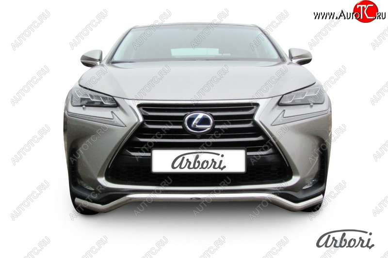 14 363 р. Защита переднего бампера Arbori (волна, нержавейка, 1 труба d57 mm). Lexus NX300h Z10 дорестайлинг (2014-2017)  с доставкой в г. Керчь