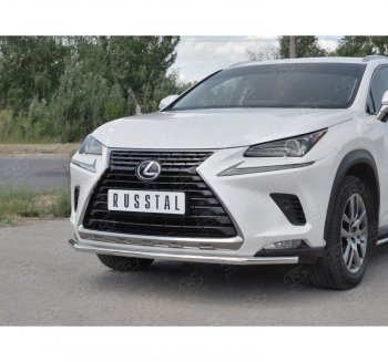 15 849 р. Защита переднего бампера (Ø42 мм, нержавейка) SLITKOFF  Lexus NX300h  Z10 (2014-2017) дорестайлинг  с доставкой в г. Керчь. Увеличить фотографию 3