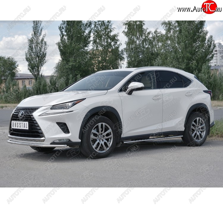 15 849 р. Защита переднего бампера (Ø42 мм, нержавейка) SLITKOFF  Lexus NX300h  Z10 (2014-2017) дорестайлинг  с доставкой в г. Керчь