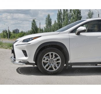 15 799 р. Защита переднего бампера (2 трубы Ø63 и 75х42 мм, нержавейка) Russtal Lexus NX300h Z10 дорестайлинг (2014-2017)  с доставкой в г. Керчь. Увеличить фотографию 2