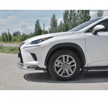 18 949 р. Защита переднего бампера (2 трубы Ø42 мм, нержавейка) SLITKOFF  Lexus NX300h  Z10 (2014-2017) дорестайлинг  с доставкой в г. Керчь. Увеличить фотографию 2