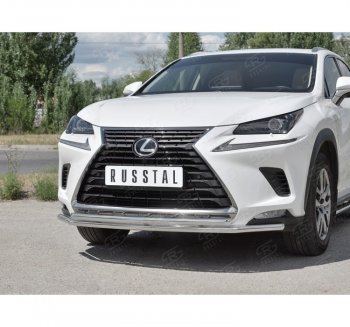 18 949 р. Защита переднего бампера (2 трубы Ø42 мм, нержавейка) SLITKOFF  Lexus NX300h  Z10 (2014-2017) дорестайлинг  с доставкой в г. Керчь. Увеличить фотографию 3