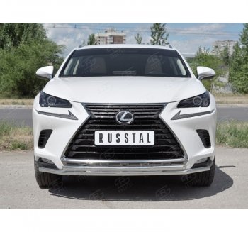 18 949 р. Защита переднего бампера (2 трубы Ø42 мм, нержавейка) SLITKOFF  Lexus NX300h  Z10 (2014-2017) дорестайлинг  с доставкой в г. Керчь. Увеличить фотографию 4