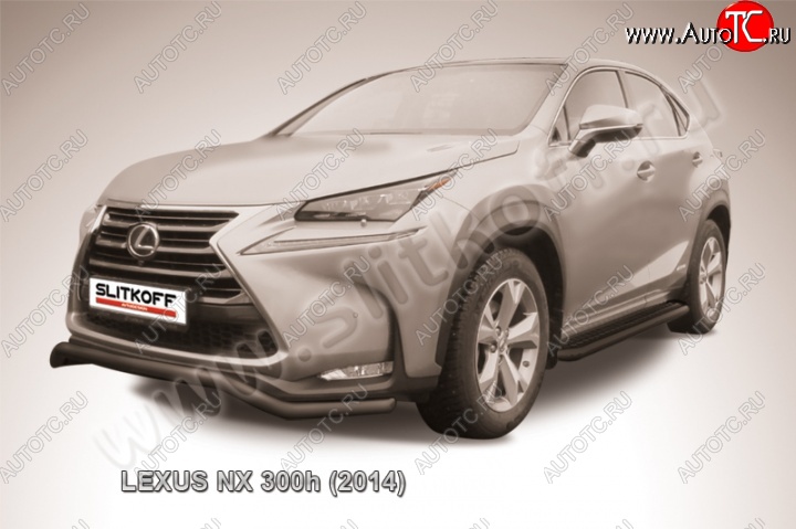 9 999 р. Защита переднего бампера из трубы d57 Slitkoff (волна)  Lexus NX300h  Z10 (2014-2017) дорестайлинг (Цвет: серебристый)  с доставкой в г. Керчь