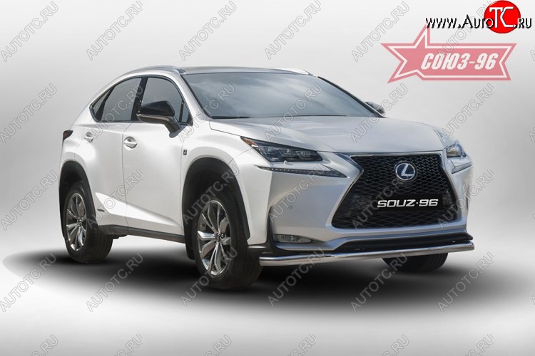 17 414 р. Защита переднего бампера одинарная F-Sport Souz-96 (d60). Lexus NX200 Z10 дорестайлинг (2014-2017)  с доставкой в г. Керчь