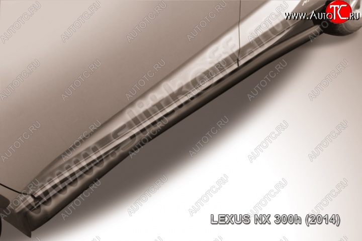 10 349 р. Защита порогов из труб d57 Slitkoff  Lexus NX300h  Z10 (2014-2017) дорестайлинг (Цвет: серебристый)  с доставкой в г. Керчь