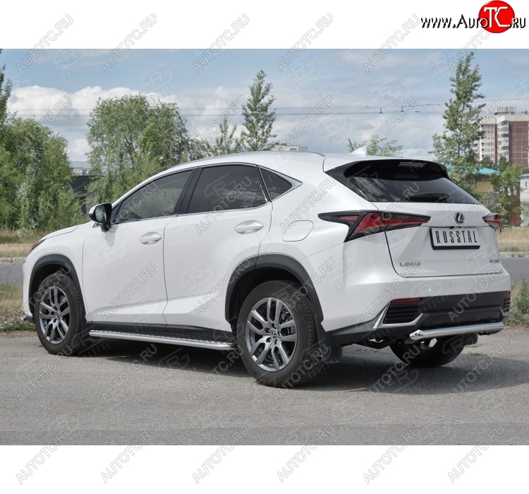 17 899 р. Защита заднего бампера (Ø63 мм, нержавейка) SLITKOFF  Lexus NX300h  Z10 (2014-2017) дорестайлинг  с доставкой в г. Керчь