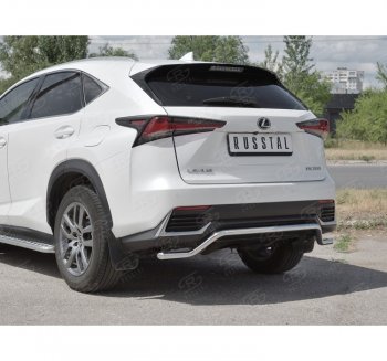 15 999 р. Защита заднего бампера (Ø42 мм волна, нержавейка) SLITKOFF  Lexus NX300h  Z10 (2014-2017) дорестайлинг  с доставкой в г. Керчь. Увеличить фотографию 3