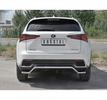 15 999 р. Защита заднего бампера (Ø42 мм волна, нержавейка) SLITKOFF  Lexus NX300h  Z10 (2014-2017) дорестайлинг  с доставкой в г. Керчь. Увеличить фотографию 4