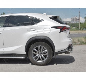 19 699 р. Защита заднего бампера (2 трубы Ø63 и 42 мм, нержавейка) SLITKOFF  Lexus NX300h  Z10 (2014-2017) дорестайлинг  с доставкой в г. Керчь. Увеличить фотографию 2