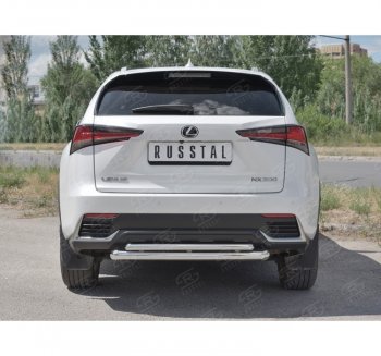 19 699 р. Защита заднего бампера (2 трубы Ø63 и 42 мм, нержавейка) SLITKOFF  Lexus NX300h  Z10 (2014-2017) дорестайлинг  с доставкой в г. Керчь. Увеличить фотографию 4
