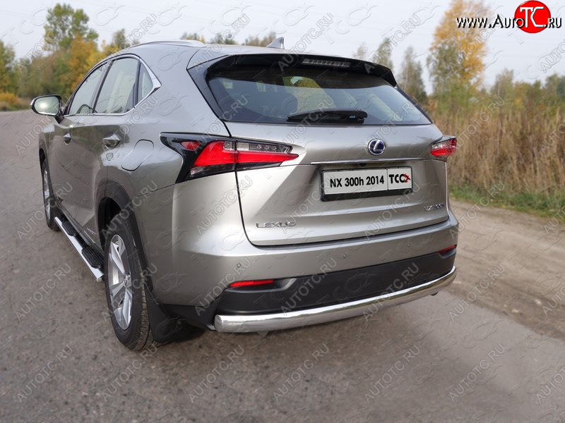 21 999 р. Защита заднего бампера (овальная) ТСС (нержавейка d75х42 мм)  Lexus NX300h  Z10 (2014-2017) дорестайлинг  с доставкой в г. Керчь