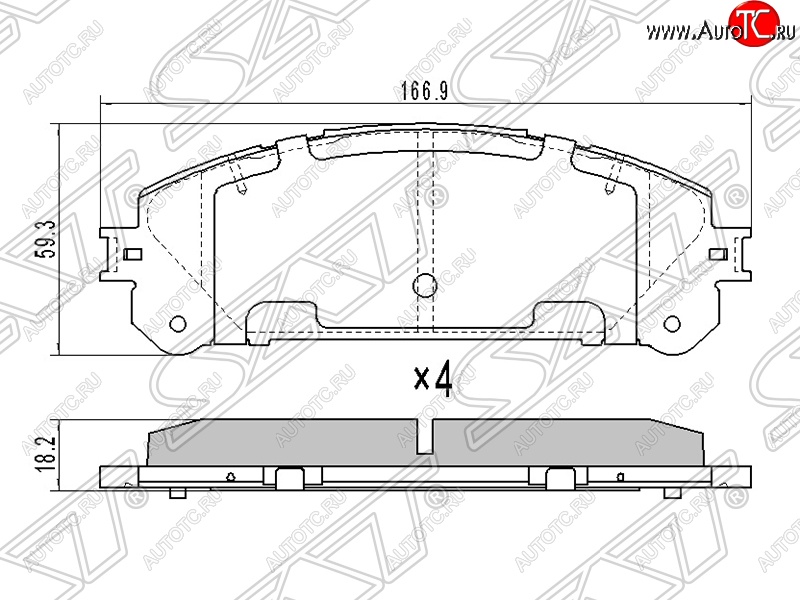 939 р. Колодки тормозные SAT (передние)  Lexus RX350  AL10 - RX450H  AL10  с доставкой в г. Керчь