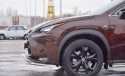 16 999 р. Защита переднего бампера (2 трубыØ42 мм, нержавейка) SLITKOFF Lexus NX200 Z10 дорестайлинг (2014-2017)  с доставкой в г. Керчь. Увеличить фотографию 3