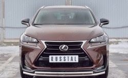Защита переднего бампера (2 трубыØ42 мм, нержавейка) SLITKOFF Lexus NX200  Z10 (2014-2017) дорестайлинг