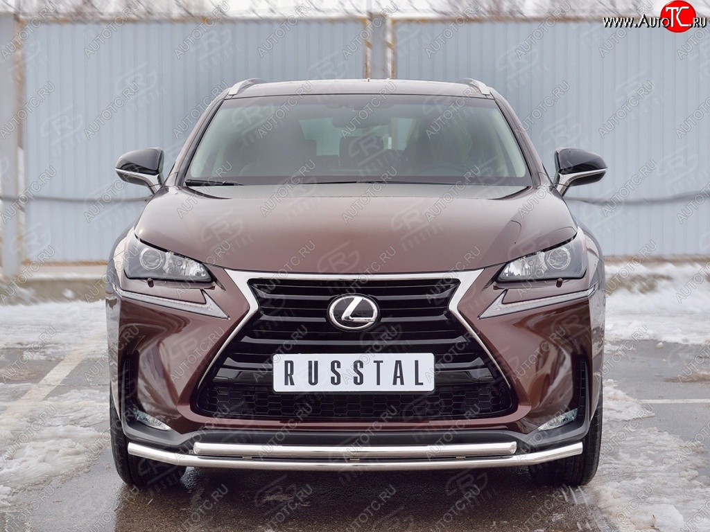 16 999 р. Защита переднего бампера (2 трубыØ42 мм, нержавейка) SLITKOFF Lexus NX200 Z10 дорестайлинг (2014-2017)  с доставкой в г. Керчь