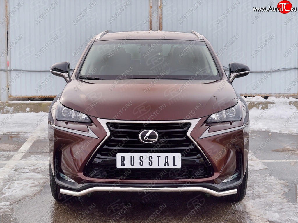 14 999 р. Защита переднего бампера (Ø42 мм, волна, нержавейка) SLITKOFF Lexus NX200 Z10 дорестайлинг (2014-2017)  с доставкой в г. Керчь