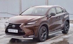 18 799 р. Защита переднего бампера (2 трубыØ63 и 42 мм, нержавейка) SLITKOFF Lexus NX200 Z10 дорестайлинг (2014-2017)  с доставкой в г. Керчь. Увеличить фотографию 2