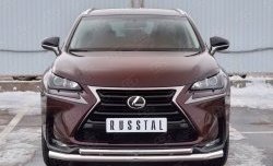 Защита переднего бампера (2 трубыØ63 и 42 мм, нержавейка) SLITKOFF Lexus NX200  Z10 (2014-2017) дорестайлинг