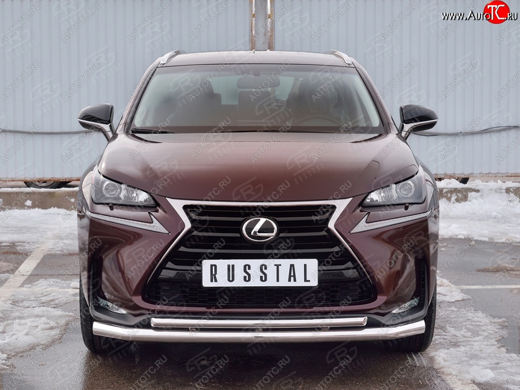 18 799 р. Защита переднего бампера (2 трубыØ63 и 42 мм, нержавейка) SLITKOFF Lexus NX200 Z10 дорестайлинг (2014-2017)  с доставкой в г. Керчь
