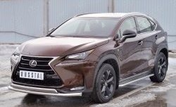 14 349 р. Защита переднего бампера (2 трубыØ63 и 75х42 мм, нержавейка) Russtal Lexus NX200 Z10 дорестайлинг (2014-2017)  с доставкой в г. Керчь. Увеличить фотографию 2