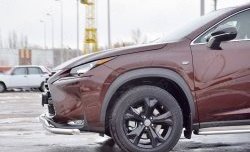 14 349 р. Защита переднего бампера (2 трубыØ63 и 75х42 мм, нержавейка) Russtal Lexus NX200 Z10 дорестайлинг (2014-2017)  с доставкой в г. Керчь. Увеличить фотографию 3