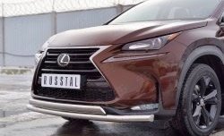 14 349 р. Защита переднего бампера (2 трубыØ63 и 75х42 мм, нержавейка) Russtal Lexus NX200 Z10 дорестайлинг (2014-2017)  с доставкой в г. Керчь. Увеличить фотографию 4