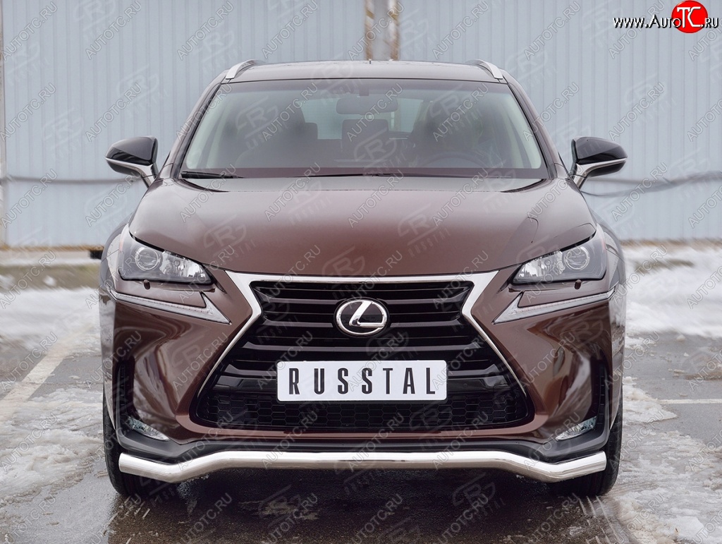16 949 р. Защита переднего бампера (Ø63 мм волна, нержавейка) SLITKOFF Lexus NX200 Z10 дорестайлинг (2014-2017)  с доставкой в г. Керчь