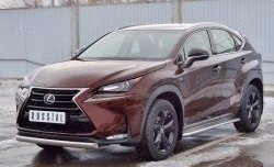 11 599 р. Защита переднего бампера (Ø75х42 мм, нержавейка) Russtal Lexus NX200 Z10 дорестайлинг (2014-2017)  с доставкой в г. Керчь. Увеличить фотографию 2